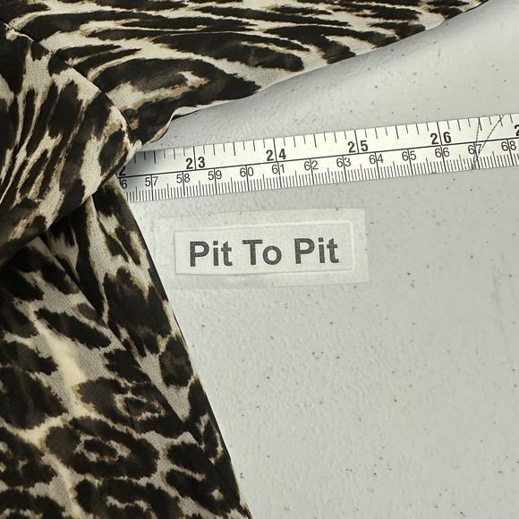 Chicos Additions Womens Pullover Top Size 3 US XL Animal Print Sheer Cheetah - Picture 5 of 7